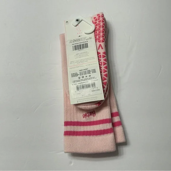 NWT Tavi Pink Kai Barbie Striped Casual Grip Socks Medium - Picture 2 of 5